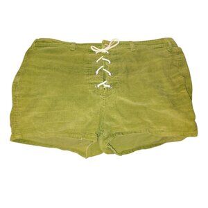 LOWNCRAFT PLUS PENNEYS GREEN CORDUORY SHORTS WITH TIE CLOSURE SIZE 16 INCH WAIST